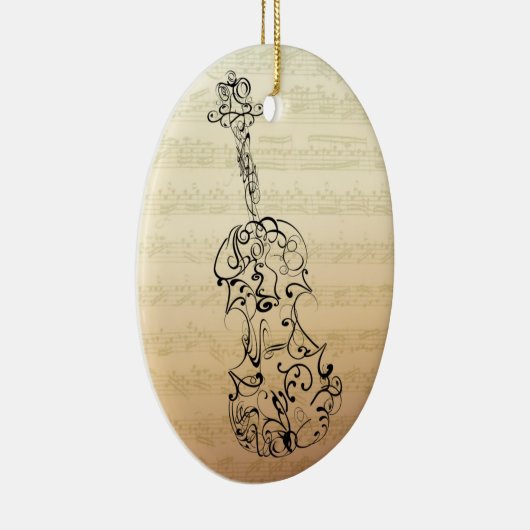 ViolineScrawl Bach Manuskript-Verzierung Keramik Ornament (Rechts)