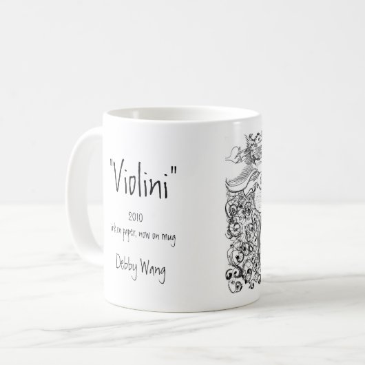 "Violini", Debby Wang, Tinte auf Papier… Kaffeetasse (Vorderseite Links)