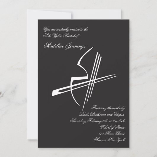 Violinimpressionen - Einladung (Vorderseite)