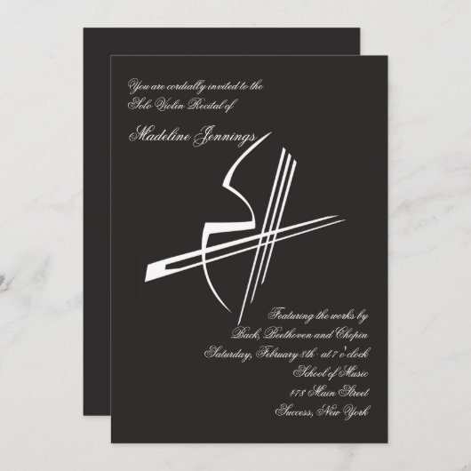 Violinimpressionen - Einladung (Vorne/Hinten)