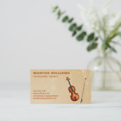Violininstrument | Grunge Visitenkarte (Stehend Vorderseite)