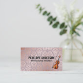 Violininstrument | Luxus Damask Muster Visitenkarte (Stehend Vorderseite)