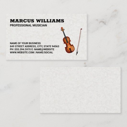 Violininstrument Visitenkarte (Vorne/Hinten)