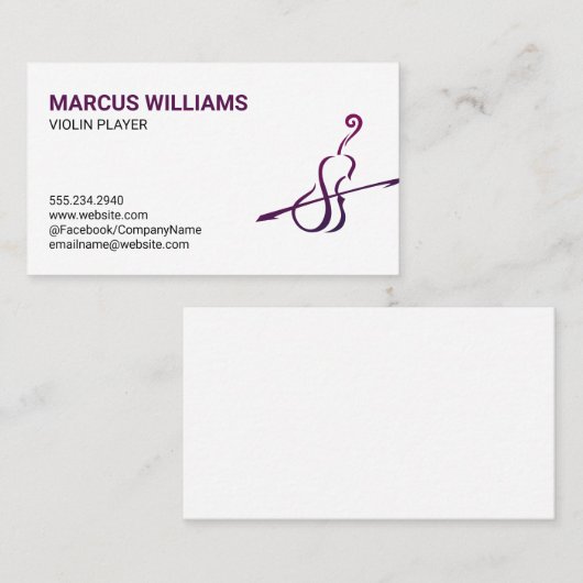Violininstrument Visitenkarte (Vorne/Hinten)