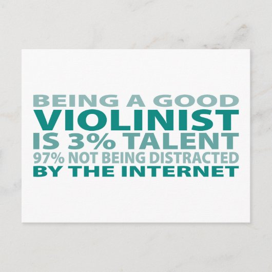 Violinist 3% Talent Postkarte (Vorderseite)