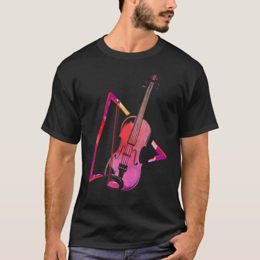 Violinist abstrakt Violine Fiddle Orchestra T-Shirt (Vorderseite)