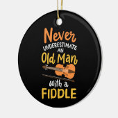 Violinist - Alter Mann mit Fiddle Keramik Ornament (Links)