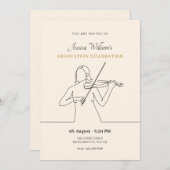 Violinist Art Abschluss Einladung (Vorne/Hinten)