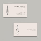 Violinist Blush Pink Eleganter Script Music Teache Visitenkarte