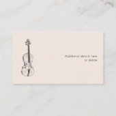 Violinist Blush Pink Eleganter Script Music Teache Visitenkarte (Rückseite)