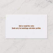 Violinist Business Card Visitenkarte (Rückseite)