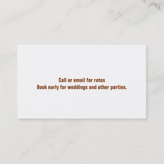 Violinist Business Card Visitenkarte (Rückseite)