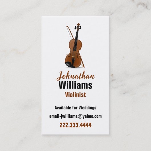 Violinist Business Card Visitenkarte (Vorderseite)