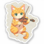 violinist cat aufkleber (Vorderseite)