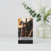Violinist Cello Musiker Foto QR Code Visitenkarte (Stehend Vorderseite)