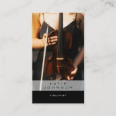 Violinist Cello Musiker Foto QR Code Visitenkarte (Vorderseite)