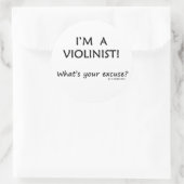 Violinist Entschuldigung Runder Aufkleber (Tasche)