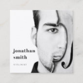 Violinist Foto Beruflich Musiker Minimal Quadratische Visitenkarte (Vorderseite)