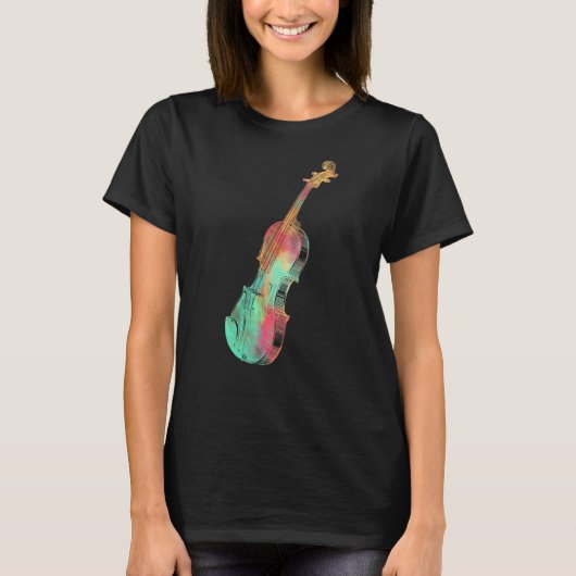 Violinist für Männer - Frauen - farbenfrohe Violin T-Shirt (Vorderseite)