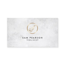 Violinist Gold Violin Icon Business Card