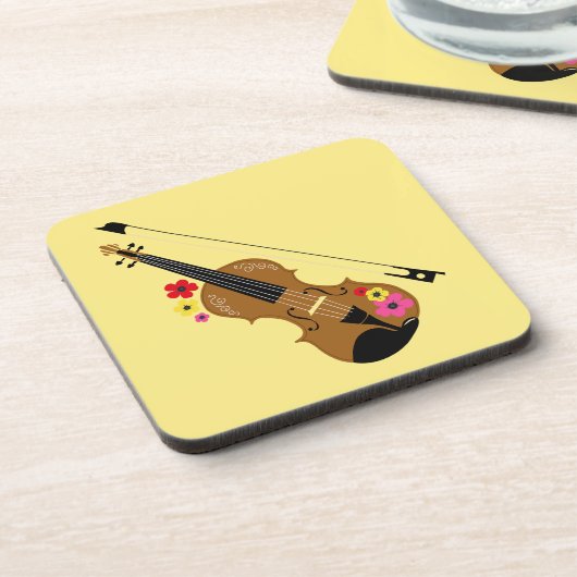 Violinist Hübsche Violine Getränkeuntersetzer (Linke Seite)