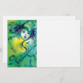 VIOLINIST IM GRÜNEN Venezianischen Karneval, weiß Briefpapier (Vorne/Hinten)