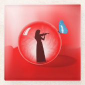 Violinist in Sphere Glasuntersetzer (Vorderseite)