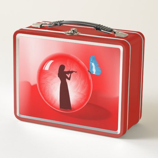 Violinist in Sphere Metall Brotdose (Vorderseite)