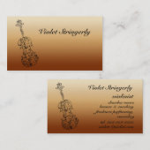 Violinist-Kontakt-Informationen Visitenkarte (Vorne/Hinten)