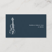 Violinist Navy Blue Elegant Script Music Teacher Visitenkarte (Rückseite)