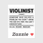 Violinist Noun Definition Violin Player Geburtstag Aufkleber (Blatt)
