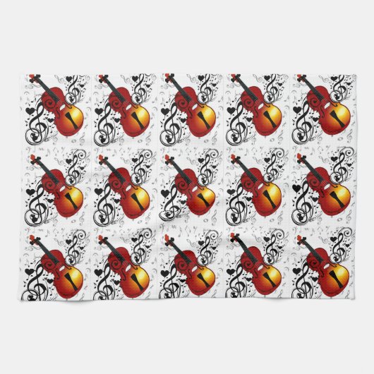Violinist, Rock the House_ Handtuch (Horizontal)