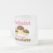 Violinist spielt für Schokolade Mattglastasse (Vorderseite Links)