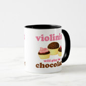 Violinist spielt für Schokolade Tasse (VorderseiteRechts)