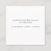 Violinist Square-Visitenkarte Quadratische Visitenkarte (Rückseite)