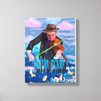 Violinist und Chabat Chalom Leinwanddruck