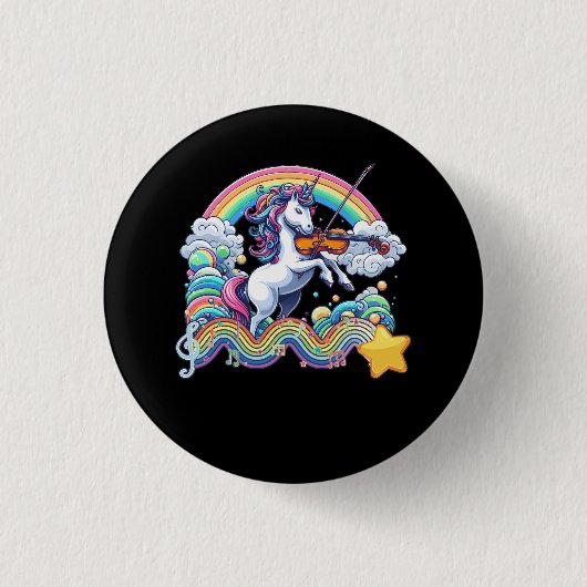 Violinist Unicorn Violine Viola Player Musi Button (Vorderseite)