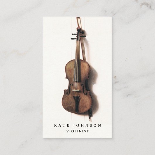 Violinist Vintag Violinist Musician Lehrer Visitenkarte (Vorderseite)