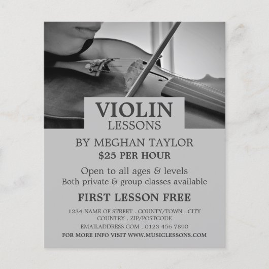 Violinist, Violin Lessons Flyer (Vorne)