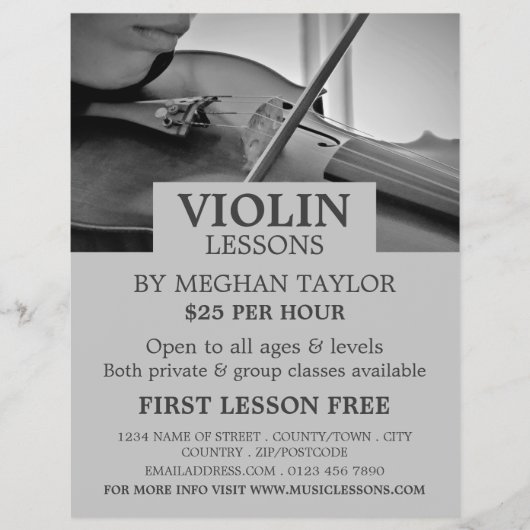 Violinist, Violin Lessons Flyer (Vorne)