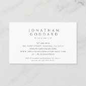 Violinist Violine Music Teacher Musiker Visitenkarte (Rückseite)