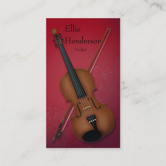 Violinist Violist Blood Red Visitenkarte (Vorderseite)