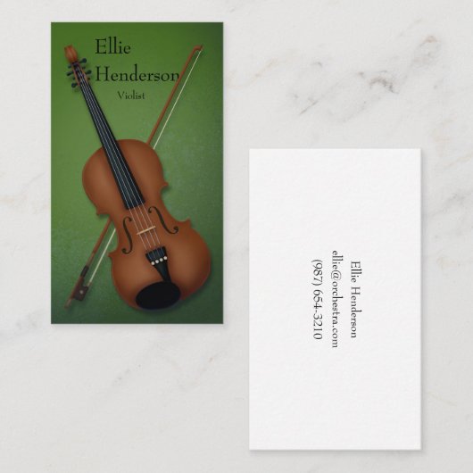 Violinist Violist Verzauberer Wald Grün Visitenkarte (Vorne/Hinten)