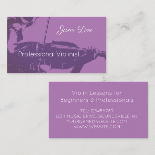 Violinist Visitenkarte (Vorne/Hinten)