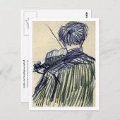 Violinist von der Back Van Gogh Fine Art gesehen Postkarte (Vorne/Hinten)