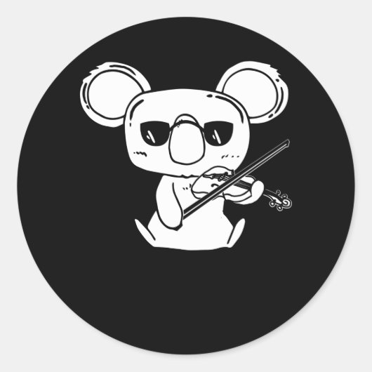 Violinistin Koala mit Violine Runder Aufkleber (Vorderseite)
