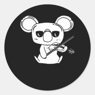 Violinistin Koala mit Violine Runder Aufkleber