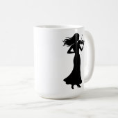 Violinistin Silhouette Dame Kaffeetasse (VorderseiteRechts)