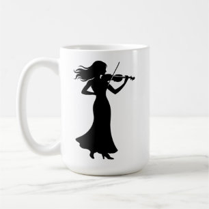 Violinistin Silhouette Dame Kaffeetasse