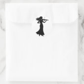 Violinistin Silhouette Dame Runder Aufkleber (Tasche)